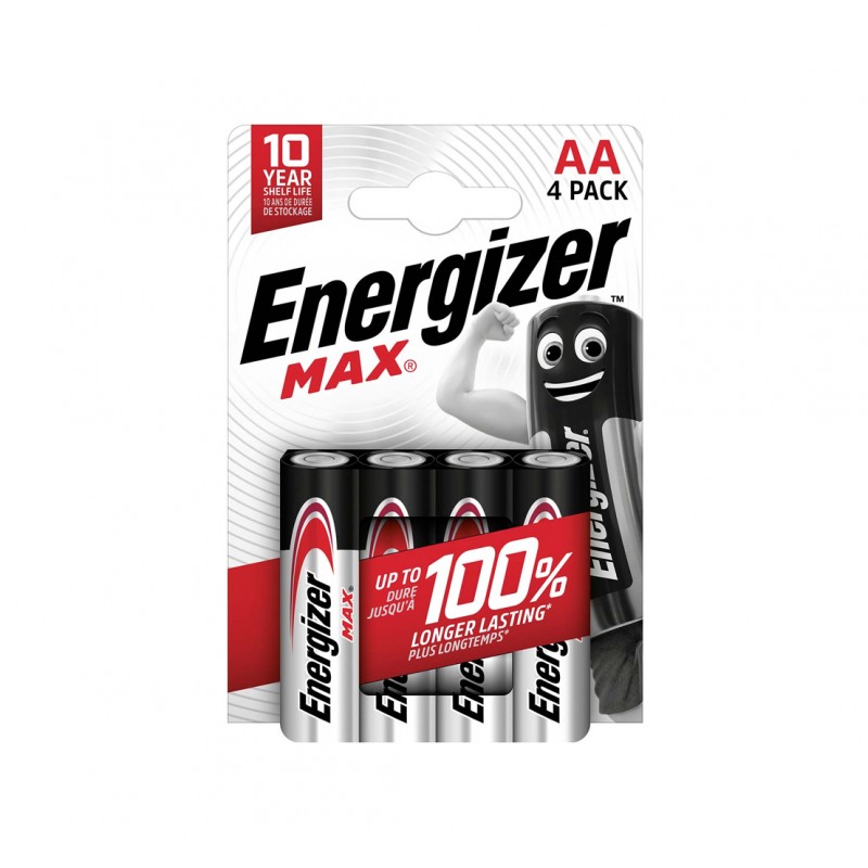 Blister De 4 Piles Alcalines Energizer MAX 1 5 V AA LR6