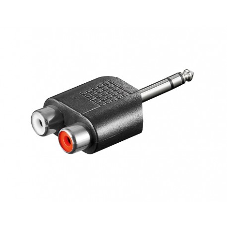 Adaptateur 2 x RCA femelles vers Jack mâle 6,35mm Stéréo