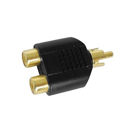 Adaptateur 2 x RCA femelles - RCA mâle - 1