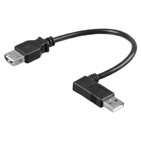 Rallonge USB A mâle coudé - USB A femelle (0,3m)