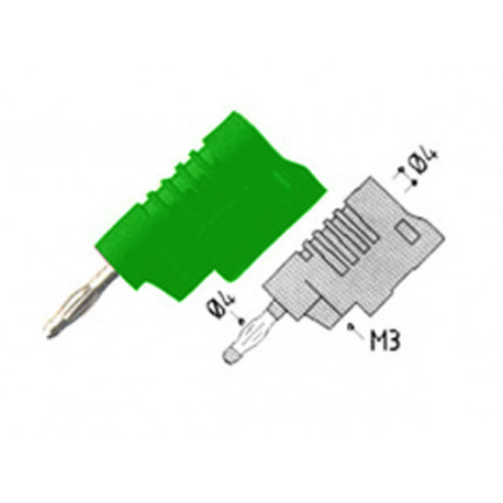 Fiche banane mâle 4 mm à visser - vert