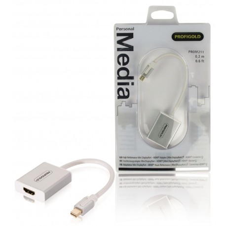 Câble Mini DisplayPort vers HDMI Mini DisplayPort Mâle - HDMI Mâle 0.20 m Blanc  - 1