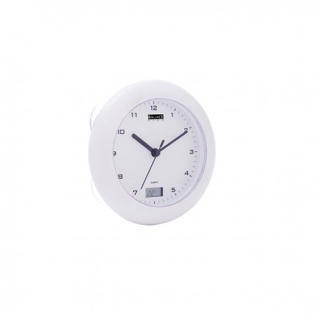 Horloge Thermomètre pour Salle de bains 17 cm Analogiques Blanc - 1